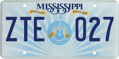MS license plate ZTE027