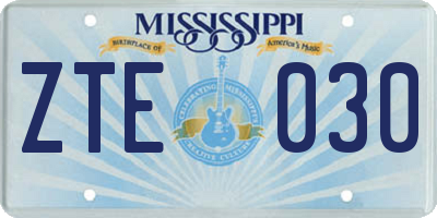 MS license plate ZTE030