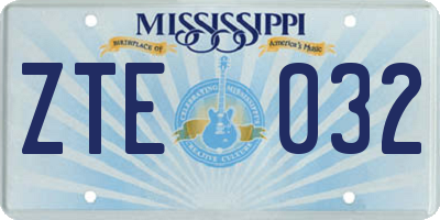 MS license plate ZTE032