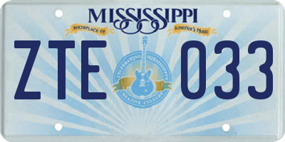 MS license plate ZTE033