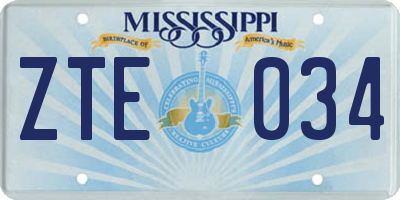 MS license plate ZTE034