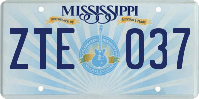 MS license plate ZTE037