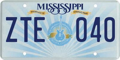 MS license plate ZTE040