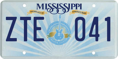 MS license plate ZTE041