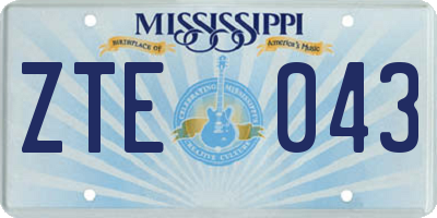MS license plate ZTE043
