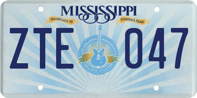 MS license plate ZTE047