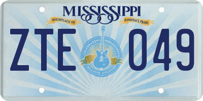 MS license plate ZTE049