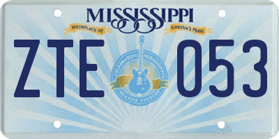 MS license plate ZTE053