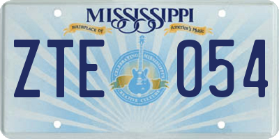 MS license plate ZTE054
