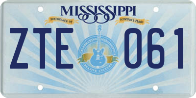 MS license plate ZTE061