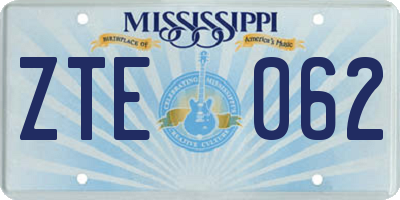 MS license plate ZTE062
