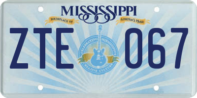 MS license plate ZTE067