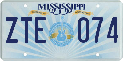 MS license plate ZTE074