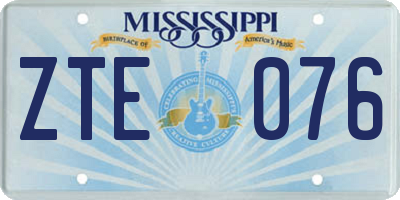 MS license plate ZTE076