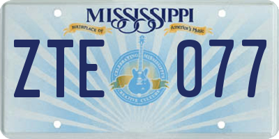 MS license plate ZTE077