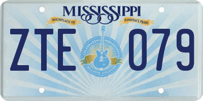 MS license plate ZTE079