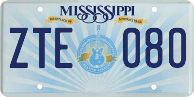 MS license plate ZTE080