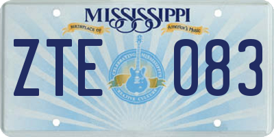 MS license plate ZTE083