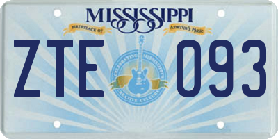 MS license plate ZTE093