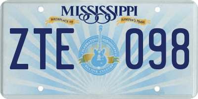 MS license plate ZTE098