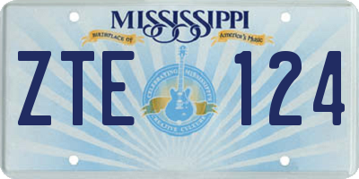 MS license plate ZTE124