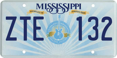 MS license plate ZTE132