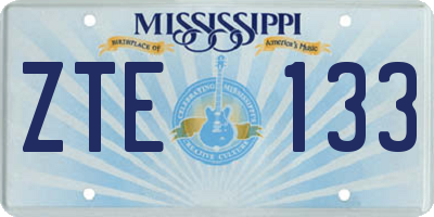 MS license plate ZTE133