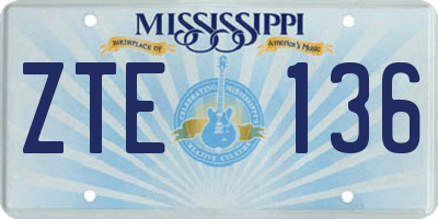 MS license plate ZTE136