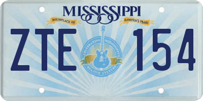 MS license plate ZTE154