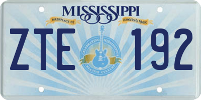 MS license plate ZTE192
