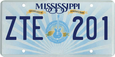 MS license plate ZTE201