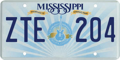 MS license plate ZTE204