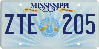 MS license plate ZTE205