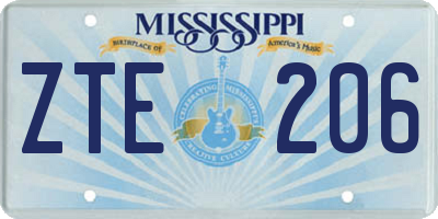 MS license plate ZTE206