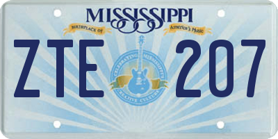 MS license plate ZTE207