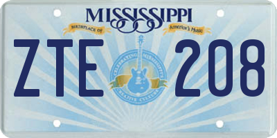 MS license plate ZTE208