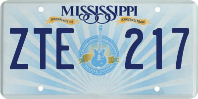 MS license plate ZTE217