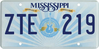 MS license plate ZTE219
