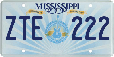 MS license plate ZTE222