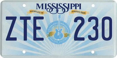 MS license plate ZTE230
