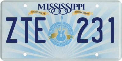 MS license plate ZTE231