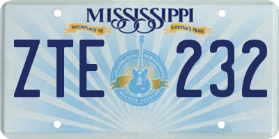 MS license plate ZTE232