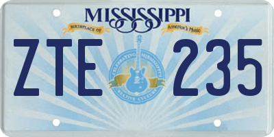 MS license plate ZTE235
