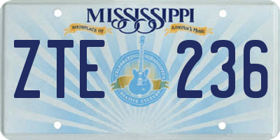 MS license plate ZTE236