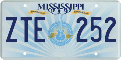 MS license plate ZTE252