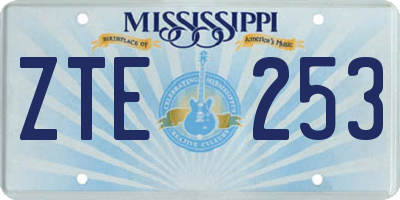 MS license plate ZTE253