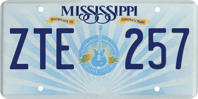 MS license plate ZTE257