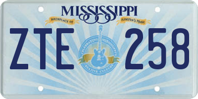 MS license plate ZTE258