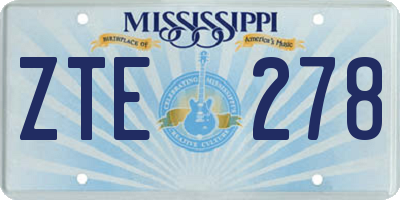 MS license plate ZTE278