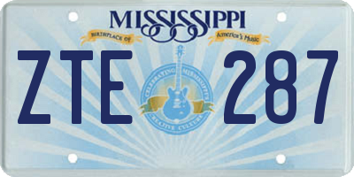 MS license plate ZTE287
